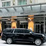 Executive Secure Transportation Vehicle in front of the Peninsula Hotel